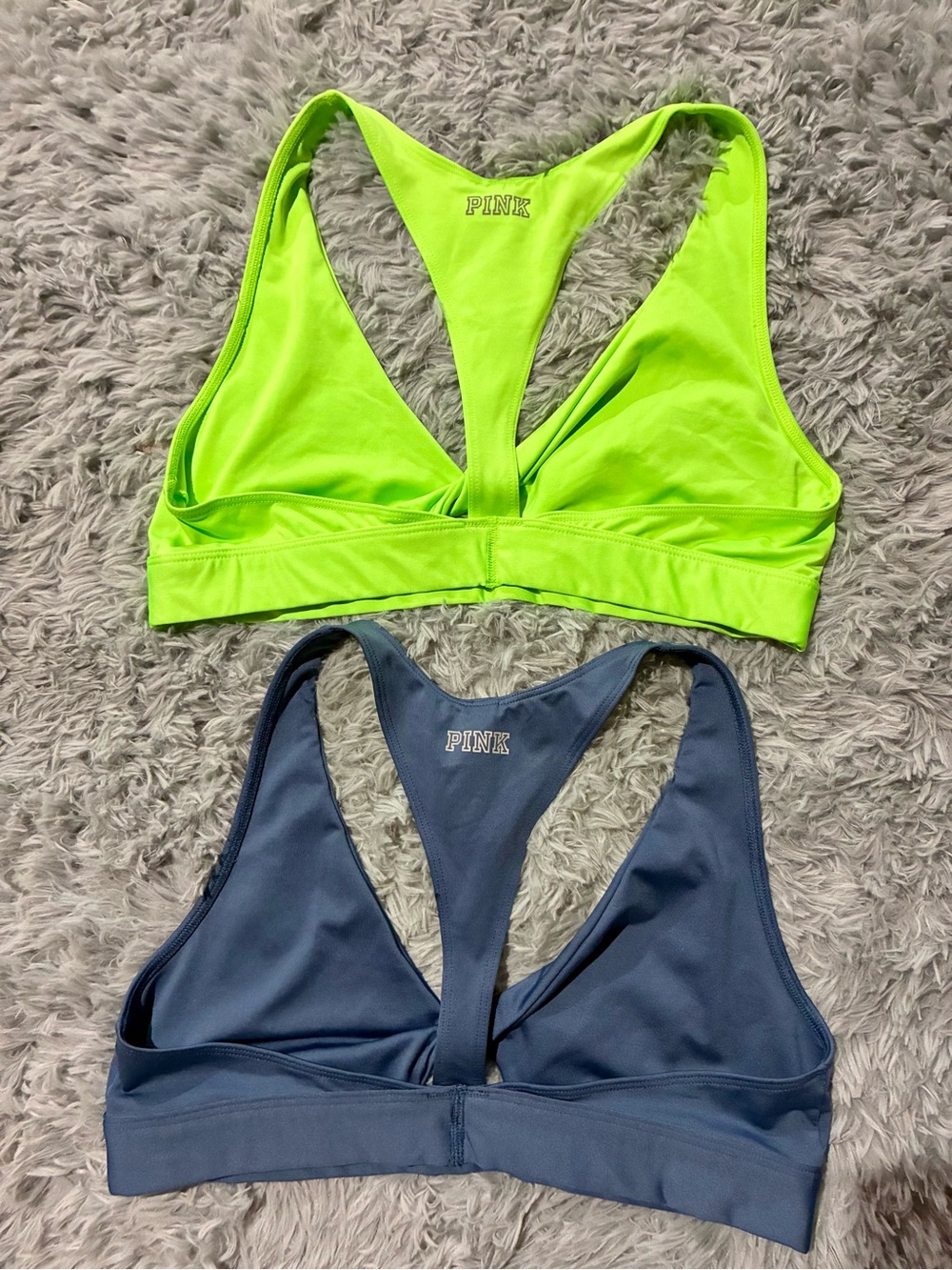 NEW Victoria Secret PINK Lot of 2 sports bras twist front keyhole XL bundle neon